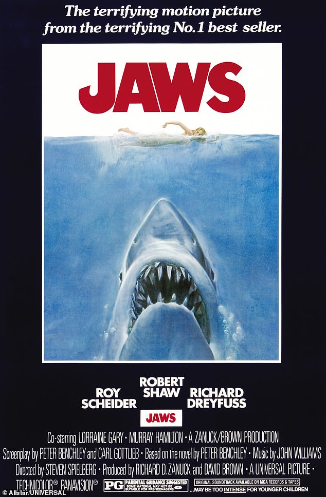 Poster for the film Jaws, directed by Steven Spielberg in 1975.