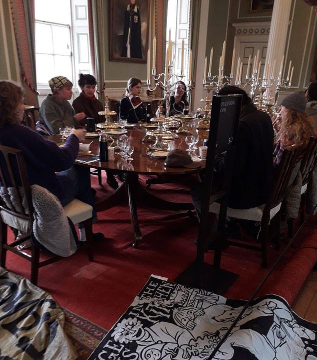 Nine activists occupied the dining room of the Palace of Holyroodhouse at around 1.15pm.