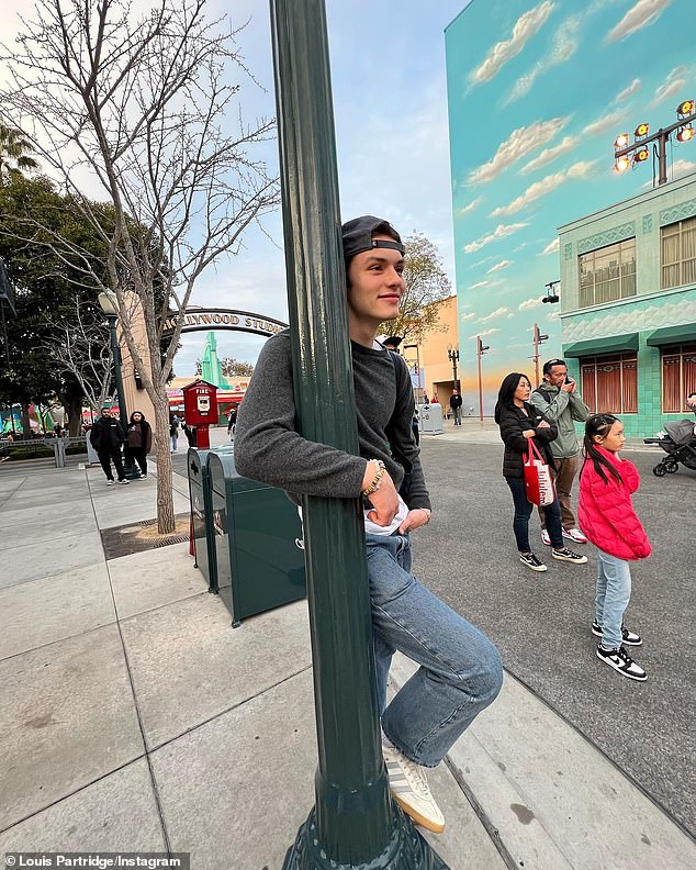 Curiously absent from the festivities was Olivia's boyfriend since October, Argylle actor Louis Partridge, who posted two photos on Instagram of himself enjoying Disneyland on Monday.