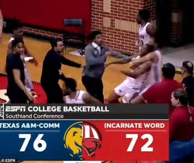 The fight broke out during postgame handshakes after the Lions earned a close 76-72 victory.