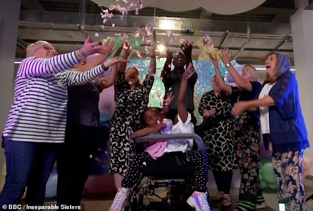 The girls recently commemorated their seventh birthday with their classmates.  The documentary showed how they were showered in confetti during the celebration.