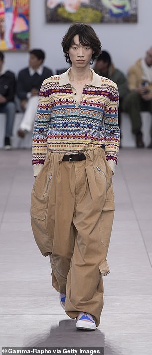 Colorful knitwear on the Loewe spring/summer 2024 catwalk
