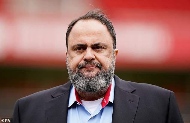 Forest, owned by Evangelos Marinakis (above), was charged by the Premier League in January for breaching financial rules.