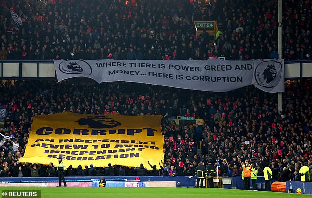 Toffees fans have regularly organized protests against the Premier League's decision since