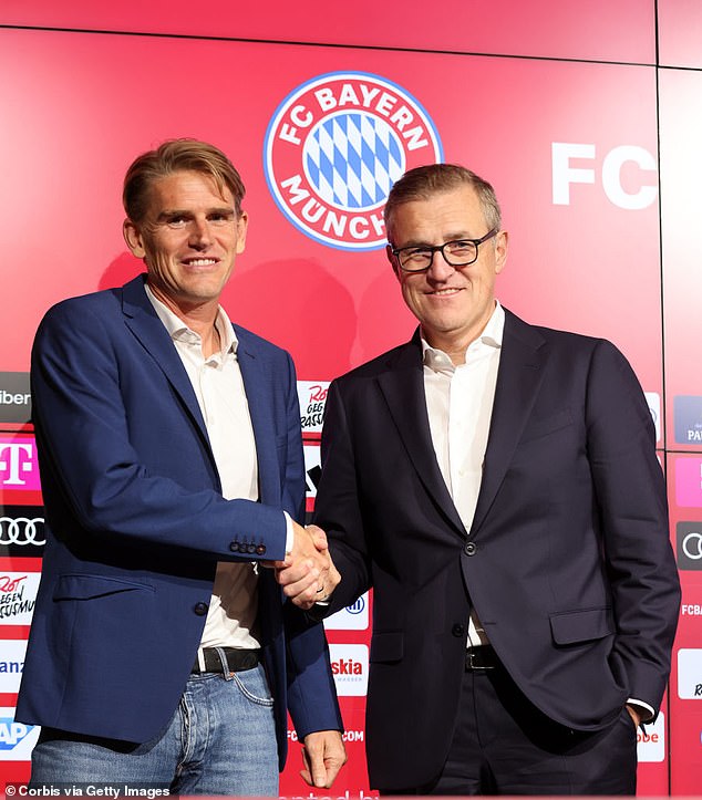Bayern Munich CEO Jan-Christian Dreesen (right) may have given a revealing update on the future of under-pressure coach Tuchel.
