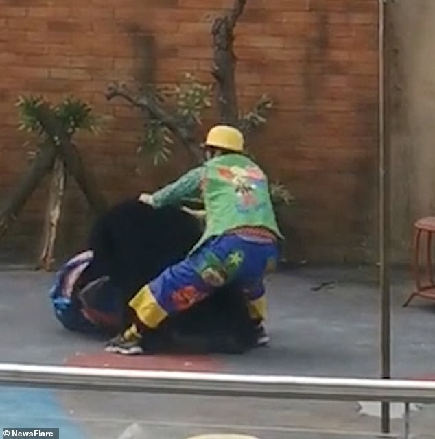 The circus performer was unharmed after the incident on stage