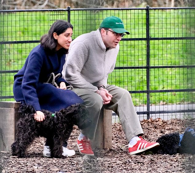 Ambika and Andy went public with their romance this week when they put on a display of love while cuddling while walking dogs in their local park.