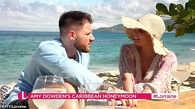 On Tuesday, Amy appeared on Lorraine in a pre-recorded video of her romantic trip to Grenada with Ben.