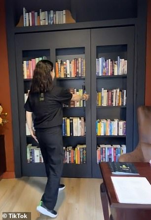 A door handle is disguised as a book, and when pulled, the shelves open to reveal a chic speakeasy with extravagant cocktails and delicious food.