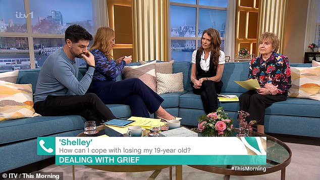 The presenter was joined by his co-star Craig Doyle, his dying aunt Deidre Sanders and Annabel Croft, who lost her husband last year, as they offered advice on how to cope with grief.