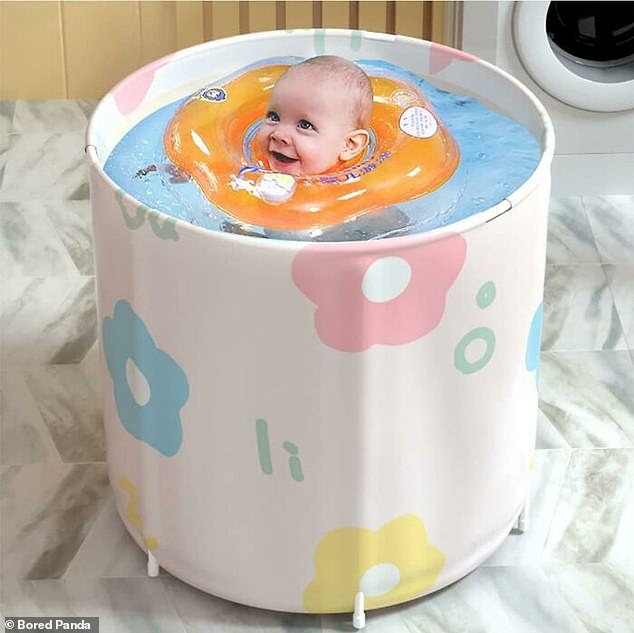 This portable baby bathtub should put the fear of God in any parent. Surely that's not how it's supposed to be used?