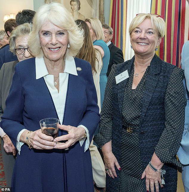 The Queen also spoke to Detection Dogs ambassador and esteemed perfumer Jo Malone (right).