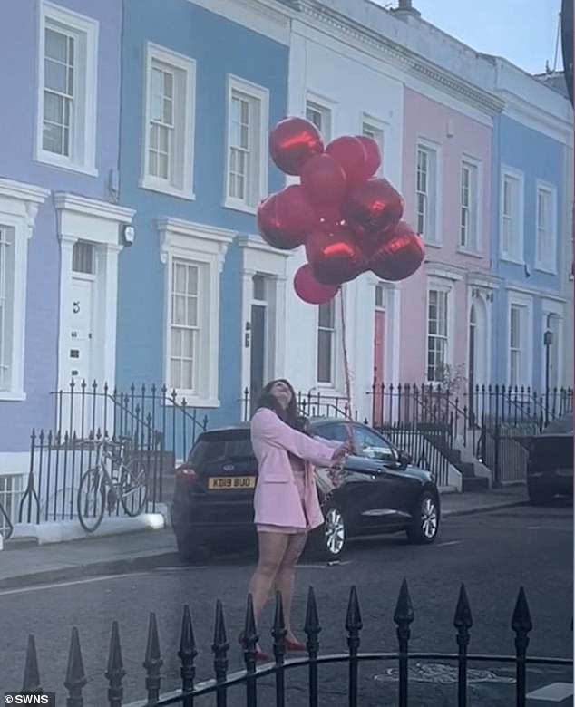 Influencers even bring their own props, like heart-shaped balloons (pictured) or sparklers.