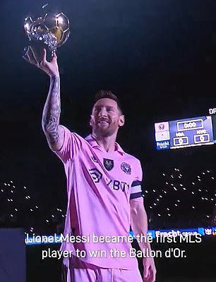 Lionel Messi appears strongly in the video.