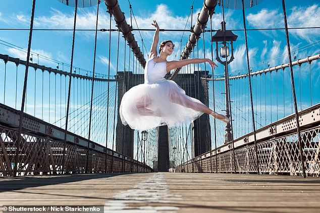 Karelina, who is shown dancing on the Brooklyn Bridge in New York City, was previously a student at the University of Maryland.