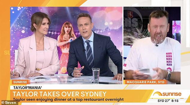 Speaking about food on Sunrise, Kyle Sandilands also broke the show's expensive microphone by throwing water on Pete while talking about the 'receipt'.