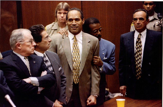 OJ Simpson was arrested for the murder of his wife Nicole Brown Simpson and her lover Ron Goldman, although he was found not guilty during what was called the 'Trial of the Century'.