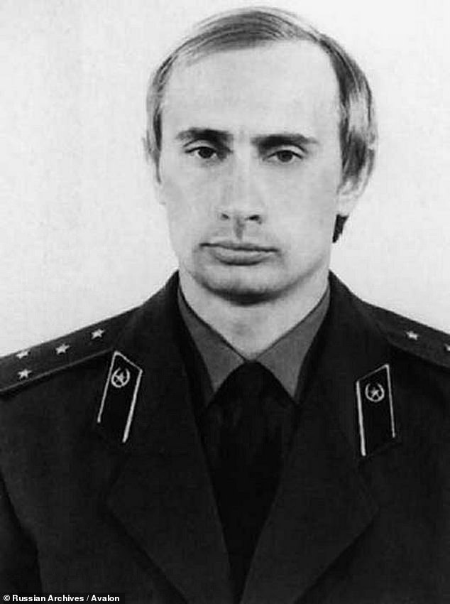 Vladimir Putin photographed in his KGB uniform in the 1980s
