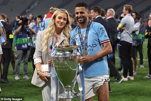 Ward and Mahrez celebrate Manchester City's Champions League victory last year