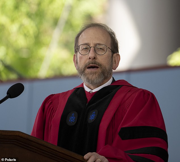The letter gave Harvard's interim president, Dr. Alan Garber (pictured), until March 15 to respond to the demands, including ensuring that the narrative about his predecessor's resignation is 