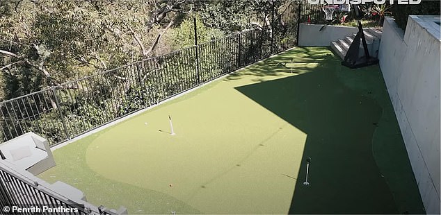 He recently installed a putting green where he could practice his short game.