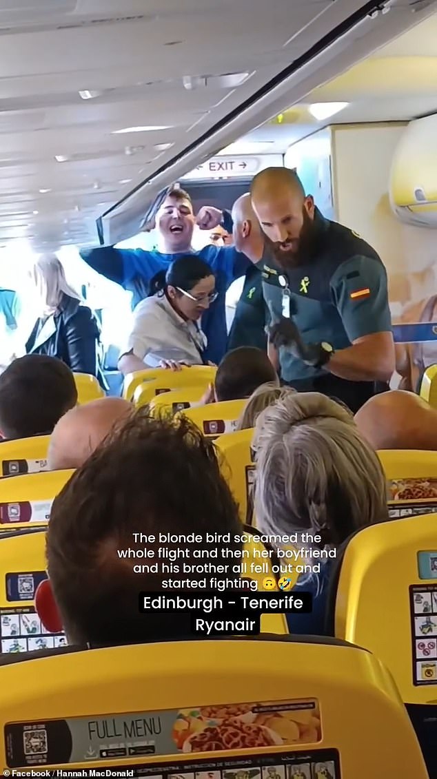 The drama finally comes to an end when the plane landed in Tenerife and the disruptive passengers were met and escorted away by local police.