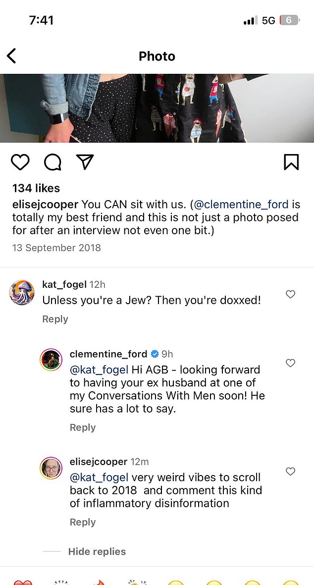 The apparent escalation in the feud between Ford and Gambotto-Burke emerged after Ford responded to an Instagram account under the name 'Kat Fogel' (pictured).