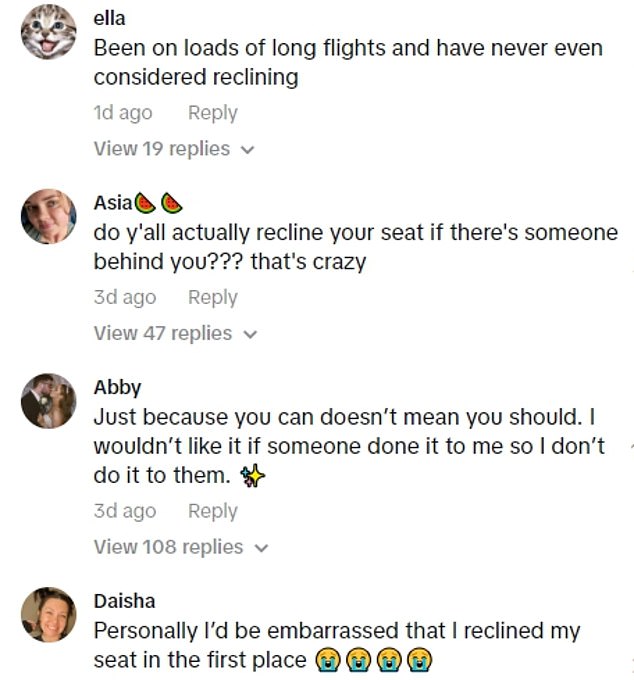 1708524134 885 Travel influencer sparks FURIOUS debate about reclining seats on planes