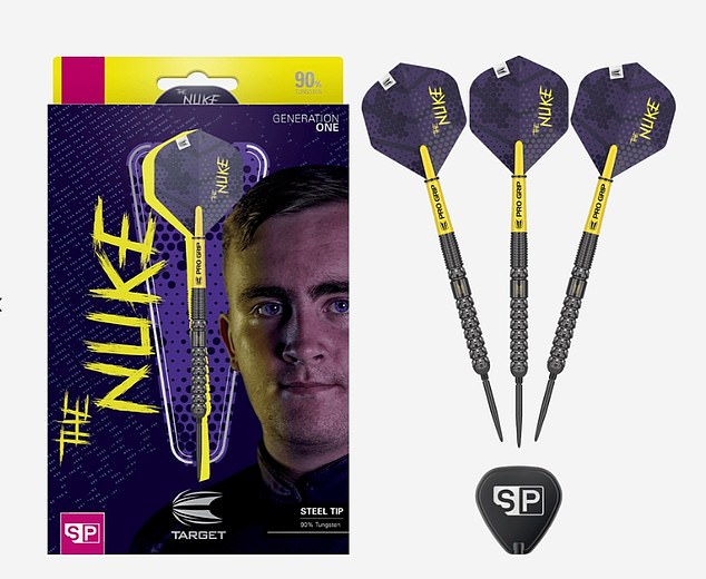 Littler's bespoke range includes the darts he used at Alexandra Palace, available for £102.95