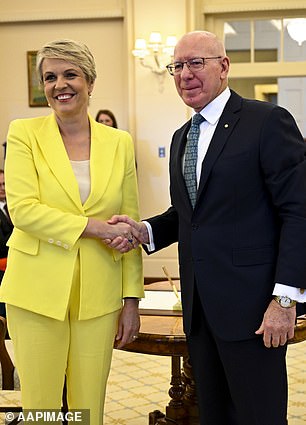 Tanya Plibersek wore a bright yellow suit when she was sworn in as a minister in June 2022.