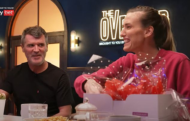 Jill Scott (right) joined in the laughter, but Roy Keane (left) wasn't too impressed by the revelation.