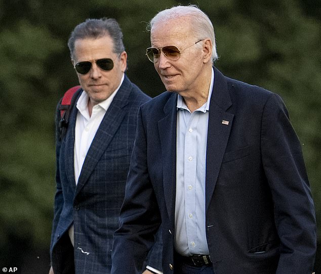 Joe Biden, seen with his son Hunter in June, has always insisted that he was not involved in Hunter's business dealings.