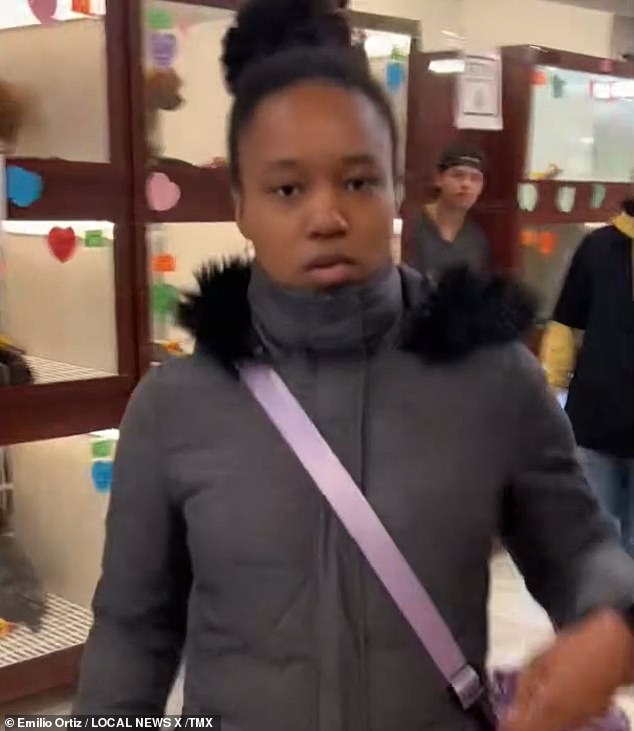 The NYPD told DailyMail.com that the victim was left with a bloody nose after the rampage on Saturday afternoon, and the violent customer (pictured) also assaulted another woman in the store moments before.