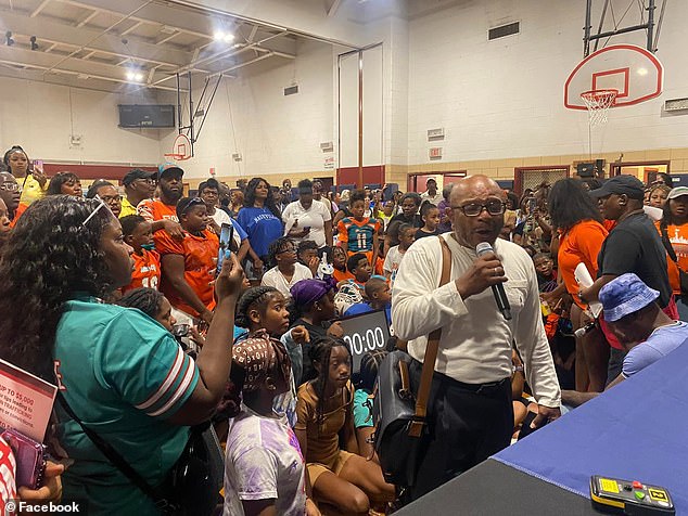 Chicago residents have held rallies against Mayor Johnson's immigration policy, including this event last year against his plans to convert a park district cottage into an immigrant shelter.