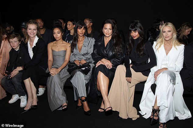 The television presenter joined other famous faces in the front row of the Alberta Ferretti show, where they showed off the Autumn/Winter women's clothing line.