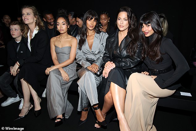 The stars looked in high spirits as they posed in the front row.
