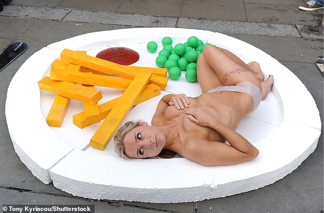 The radio and television personality, now 50, was working for the BBC children's channel when she agreed to take part in a PETA campaign in which she posed almost naked.