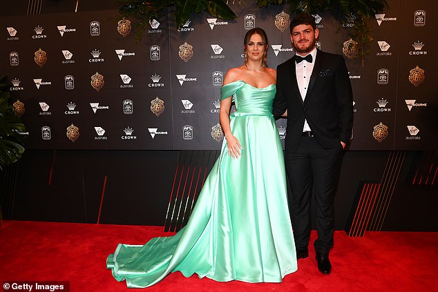 Brayshaw (pictured with Frawley at the 2022 Brownlow Medal ceremony) had to take a break from football in 2017 after suffering head knocks.