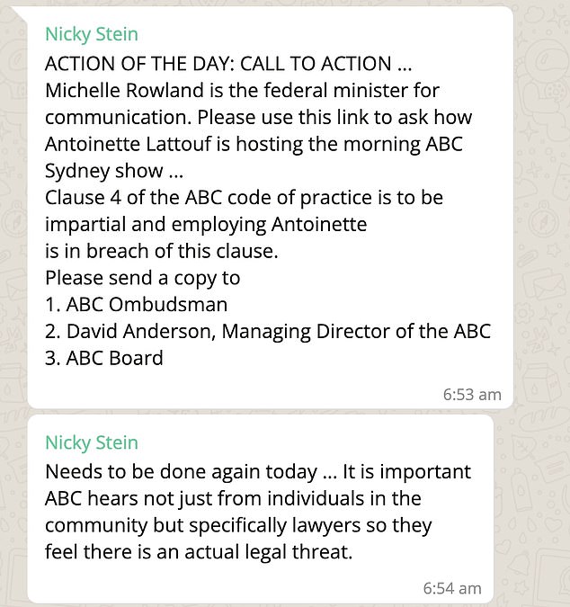 Lattouf was fired by ABC on December 20 within minutes of ending her show, just hours after a member of a Jewish WhatsApp lobby group called for a day of action against her.