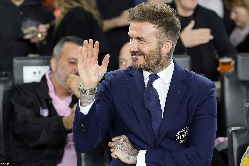 David Beckham was all smiles on the bench as he watched his new-look Miami team claim all three points on opening night.