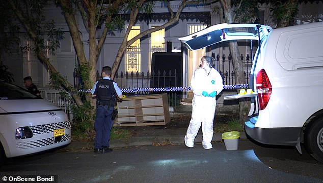 Police have launched an intensive investigation in the neighborhood around the house in Brown St, Paddington, (pictured) and neighbors have been questioned for possible clues.