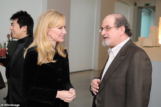 Louise Blouin MacBain and Salman Rushdie attend the Mont Blanc de la Couture Prize at the Louise T Blouin Institute on April 16, 2008 in London, England