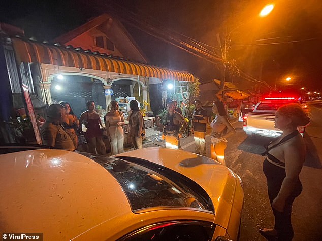 Police said that during the party, two of the sex workers were asked to leave and the group only paid the remaining sex worker 2,000 baht (£44), which was half of the 4,000 baht (£44) fee. 88) which he is said to have paid. been agreed