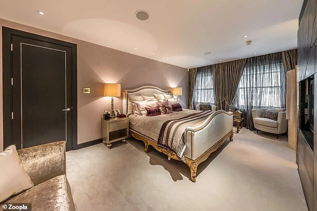 The penthouse has three luxury bedrooms, including this large double bedroom with separate living room.