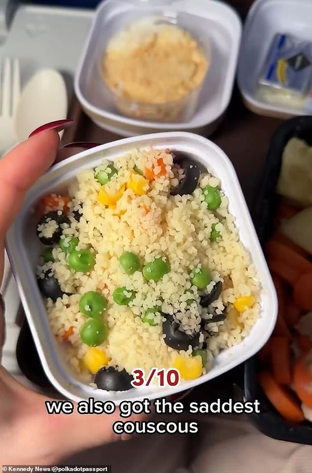 Nicola added: 'The couscous salad was one of the saddest things I have ever seen.  It was simply couscous with frozen vegetables and black olives.