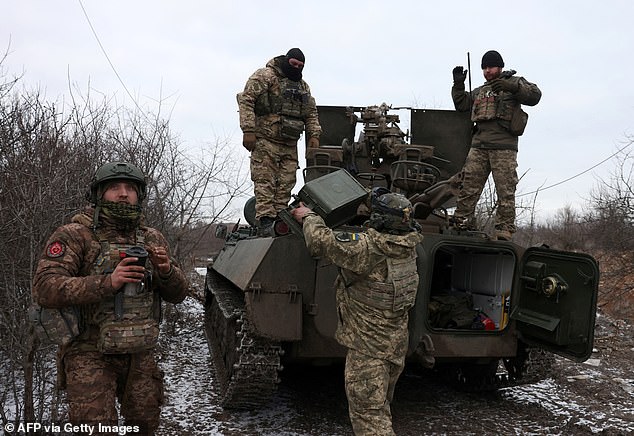 Ukrainian anti-aircraft gunners of the 93rd Separate Mechanized Brigade in Kholodny Yar equip weapons from their positions in the direction of Bakhmut
