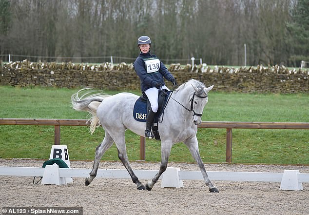The royal, who won silver in a team event for Great Britain at the London 2012 Olympic Games, looked in high spirits as she looked to show off her show jumping and dressage skills.
