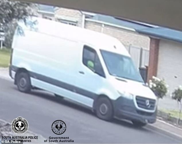 South Australian police want to speak to the driver of a white delivery van (pictured) seen in the area on October 20.