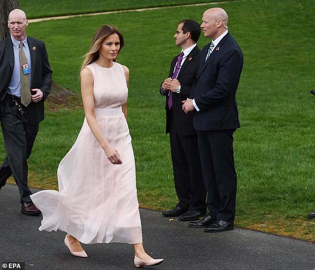The security guard can be seen in the background of photos from several public events at the White House during Trump's term. He is pictured standing on the South Lawn during the 2017 annual East Egg Roll with Melania Trump.