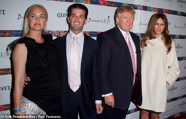 Vanessa Trump, Donald Trump Jr., Donald Trump and Melania Trump at the 2011 Annual Dressed To Kilt Charity Fashion Show in New York